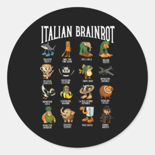 Sticker Rond Italian Brainrot Ballerina Ino Personnage Meme Mix