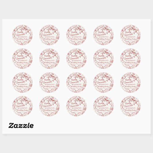 Sticker Rond Italian Pasta Holy Cannoli Birthday Envelope Seal (Feuille)