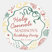 Sticker Rond Italian Pasta Holy Cannoli Birthday Envelope Seal (Devant)