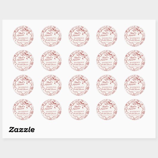 Sticker Rond Italian Pasta Thats Amore Bridal Shower Seal (Feuille)