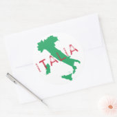 Sticker Rond Italie carte art avec Italia (Enveloppe)
