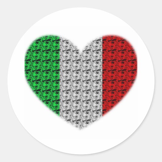 Sticker Rond Italie - Coeur du drapeau (Devant)