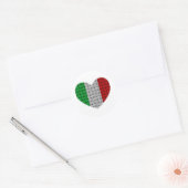 Sticker Rond Italie - Coeur du drapeau (Enveloppe)