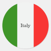 Sticker Rond Italie, couleurs du drapeau, étiquetées, (Devant)