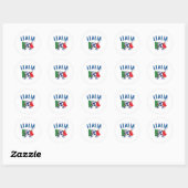 Sticker Rond Italie Dabbing Soccer Ball Drapeau (Feuille)