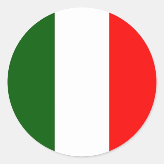 Sticker Rond Italie Drapeau de haute qualité (Devant)
