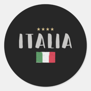 Sticker Rond Italie Football Fan Shirt Drapeau