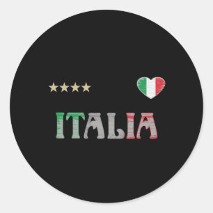 Sticker Rond Italie Football Fan Shirt Drapeau