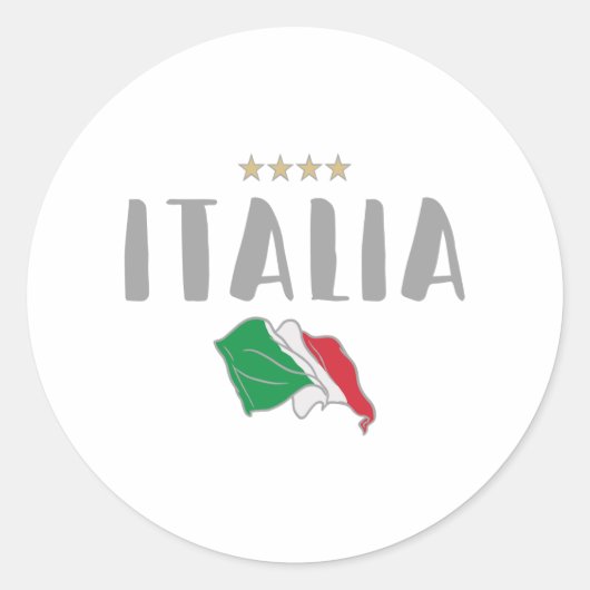 Sticker Rond Italie Football Fan Shirt Drapeau (Devant)
