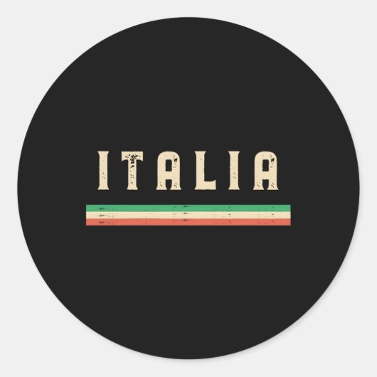 Sticker Rond Italie Italie avec drapeau italien (Devant)