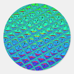 Sticker Rond Italien bleu sirène Motif Art Imprimer