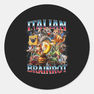 Sticker Rond Italien Cerveau Rot Italien Brainrot Drôle Mèmes G