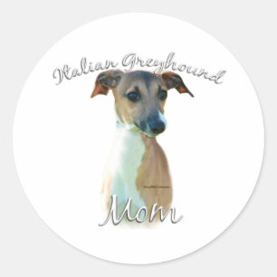 Sticker Rond Italien Greyhound Maman 2