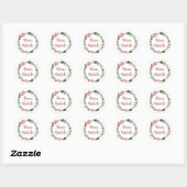 Sticker Rond Italien Merry Christmas Wreath, Buon Natale (Feuille)