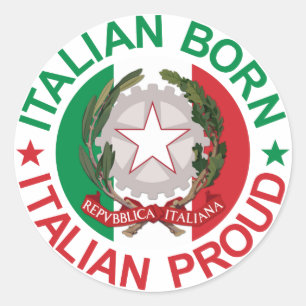 Sticker Rond Italien Né Italien Fier