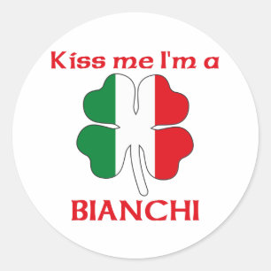 Sticker Rond Italiens personnalisés m'embrassent que je suis