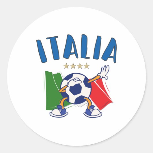 Sticker Rond Italy Dabbing Soccer (Devant)