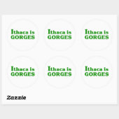 Sticker Rond Ithaca est Gorges (Feuille)