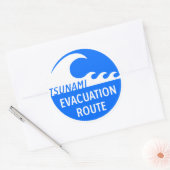 Sticker Rond Itinéraire d'évacuation en cas de tsunami (Enveloppe)