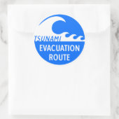 Sticker Rond Itinéraire d'évacuation en cas de tsunami (Sac)