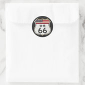 Sticker Rond Itinéraire USA 66 (Sac)