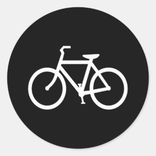Sticker Rond Itinéraire Vélo Blanc