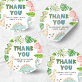 Sticker Rond It's a Boy Dinosaur Baby Shower 