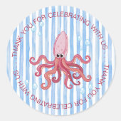 Sticker Rond It's a Boy Under the Sea thank you (Devant)