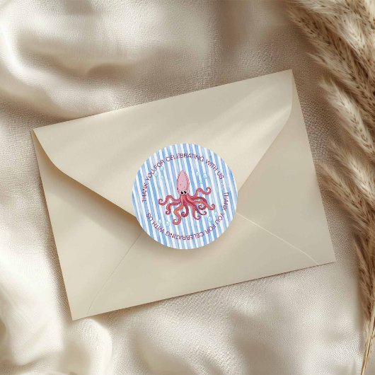 Sticker Rond It's a Boy Under the Sea thank you