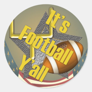 Sticker Rond It's Football Y'all