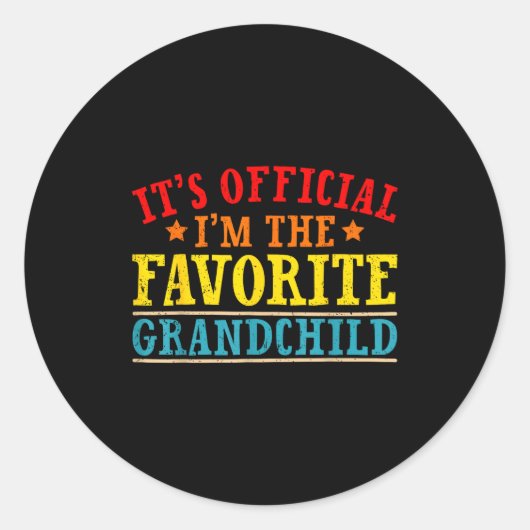Sticker Rond It's I'm The Favorite Granhild Funny Family (Devant)