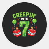Sticker Rond It's My 7th Birthday Boy Gamer Creen’ Into 7 Gamer (Devant)