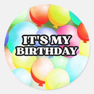 Sticker Rond it's my Birthday