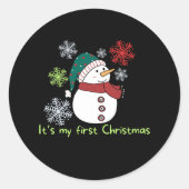 Sticker Rond It's my first Christmas (Devant)