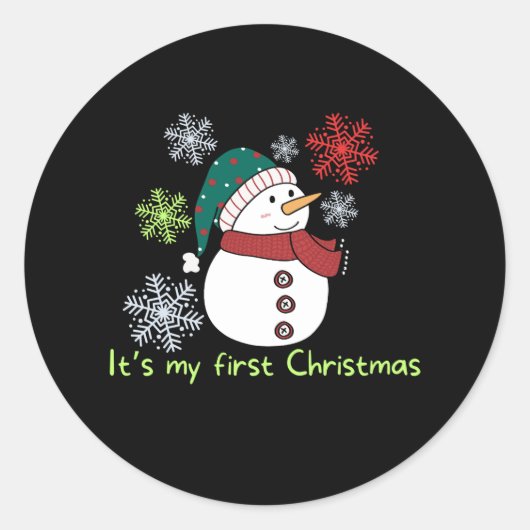 Sticker Rond It's my first Christmas (Devant)