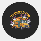 Sticker Rond It's Soky Season Funny Teacher Halloween School Bu (Devant)