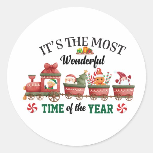 Sticker Rond It's The Most Wonderful Time Of The Year (Devant)