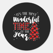 Sticker Rond Its The Most Wonderful Time Of The Year Christmas (Devant)