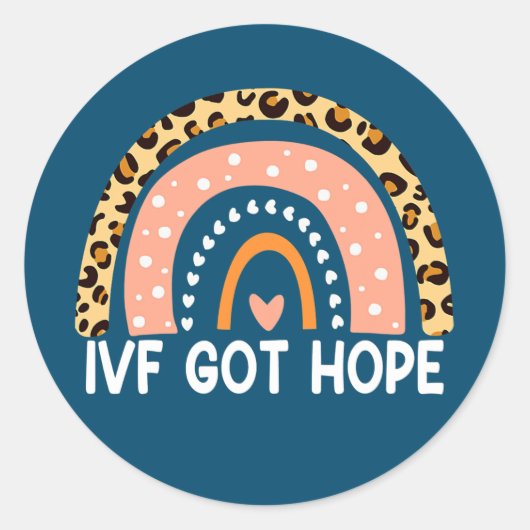 Sticker Rond IVF Obtient l'inspiration de l'espoir Rainbow IVF (Devant)