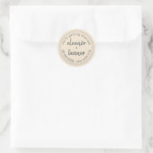 Sticker Rond Ivoire Enregistrer la date Mariage Enveloppe Sceau (Sac)