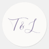 Sticker Rond Ivoire | Initiales de script minimal simple Mariag (Devant)