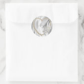 Sticker Rond Ivoire, Vert, Bleu, Or Soie & Perles (Sac)