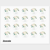 Sticker Rond Ivoory Dreams Rose et Feuille Mariage (Feuille)