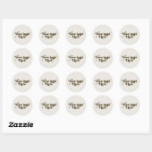 Sticker Rond Ivory Beige Boho Petite entreprise Logo Merci (Feuille)