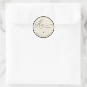 Sticker Rond Ivory & Black Her Favorite Wedding Favor   (Sac)