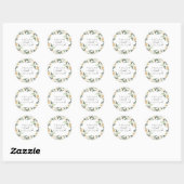 Sticker Rond Ivory Bloom | Mariage fleuri personnalisé (Feuille)