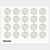 Sticker Rond Ivory Bloom | Mariage fleuri personnalisé (Feuille)