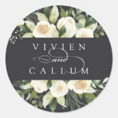 Sticker Rond Ivory Bloom | Mariage floral personnalisé (Devant)
