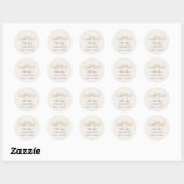 Sticker Rond Ivory bow cream thank you Bridal Shower (Feuille)