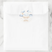 Sticker Rond Ivory Moon Stars Twinkle Boy Baby shower (Sac)